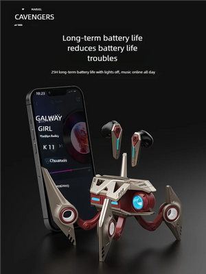MARVEL Special-Shaped TWS Bluetooth Earbuds Noise Reduction Wireless Headset with Long Battery Standby for iPhone - Bear Hugs