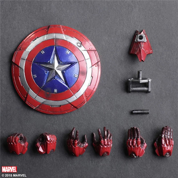 Play Arts Captain America Action Figure Movable Marvel Collection Avengers Model Toys - Bear Hugs