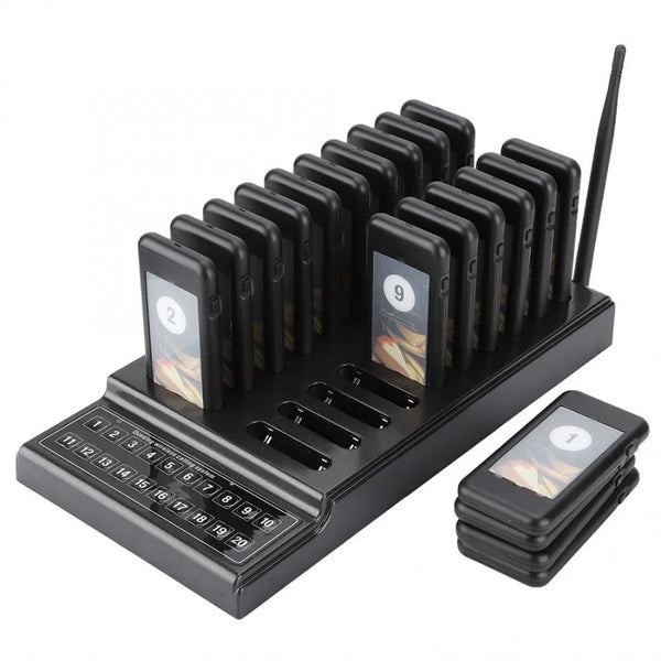 SU-68G Calling System Wireless Paging Queue System 20 Channels Restaurant Pager Waiter for Restaurant Coffee Shop Queuing System - Bear Hugs