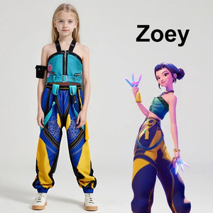 New Anime Kids Girl Roleplay Cosplay Costumes Zoey Full Costume Set for K-pop Halloween Carnival Party Suits Clothes Outfit - Bear Hugs