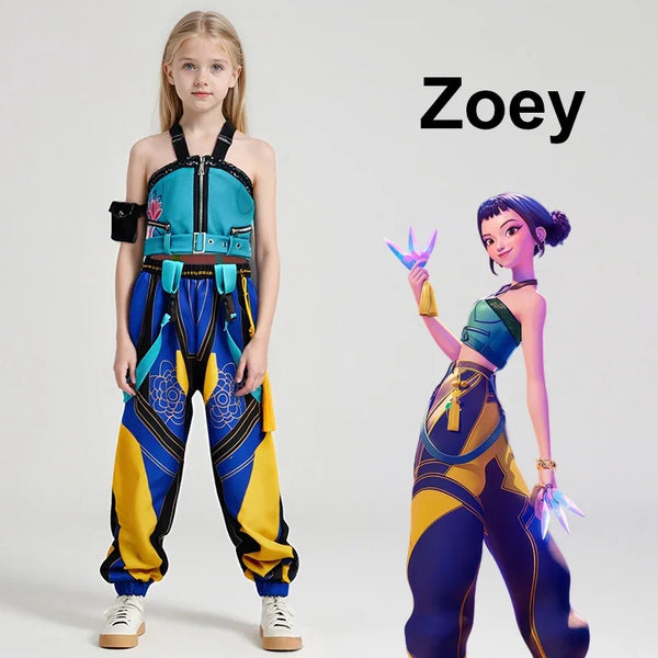 New Anime Kids Girl Roleplay Cosplay Costumes Zoey Full Costume Set for K-pop Halloween Carnival Party Suits Clothes Outfit - Bear Hugs