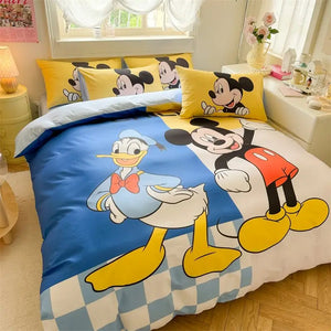 DZNY Bedding Set Cartoon Anime Children Bedroom Quilt Cover Boy Girl Bedclothes Single Double King Mickeys Duvet Cover Gift - Bear Hugs