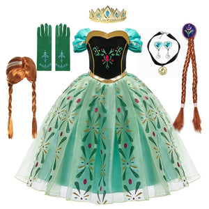 Full Printing Kids Cosplay Anna Princess Costume Fancy Birthday Carnival Party Prom Dress Toddler Role Play Clothing Outfits - Bear Hugs