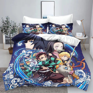 Demon Slayer: Kimetsu no Yaiba kamado Nezuko Anime 100% Polyester Bedding Set Duvet Cover Set Printed Cartoon Home Decor - Bear Hugs