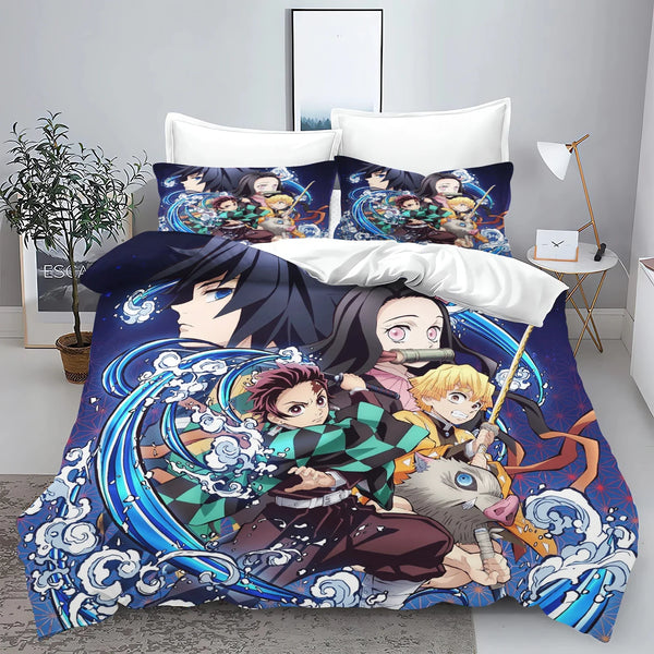 Demon Slayer: Kimetsu no Yaiba kamado Nezuko Anime 100% Polyester Bedding Set Duvet Cover Set Printed Cartoon Home Decor - Bear Hugs