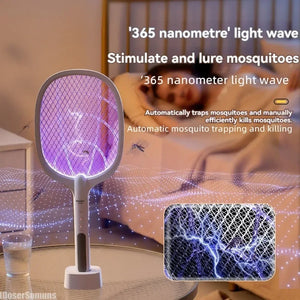 Electric Fly Swatter Insect Killer 4000V Type-C Rechargeable Detachable Handheld Automatic Tapping Mode Indoor and Outdoor - Bear Hugs