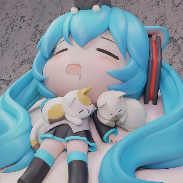 11CM Hatsune Miku Sleeping Anime Action Figurines Doll Desktop Ornament Kawaii Chassis Decor Kawaii Statue Model Trendy Toy Gift - Bear Hugs