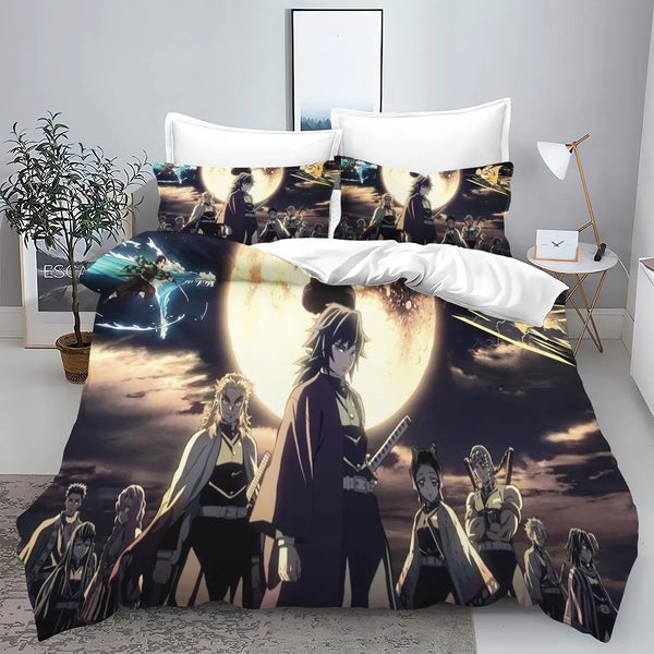 Demon Slayer: Kimetsu no Yaiba kamado Nezuko Anime 100% Polyester Bedding Set Duvet Cover Set Printed Cartoon Home Decor - Bear Hugs