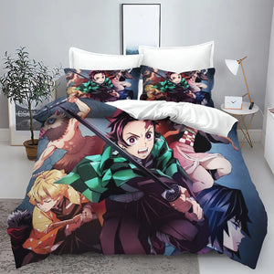 Demon Slayer: Kimetsu no Yaiba kamado Nezuko Anime 100% Polyester Bedding Set Duvet Cover Set Printed Cartoon Home Decor - Bear Hugs
