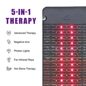 Luxuryade A050 Heating Infrared Bio NIR Mat Amethyst Crystal Tourmaline PEMF Therapy Photon Red Light Body Massage Mattress - Bear Hugs
