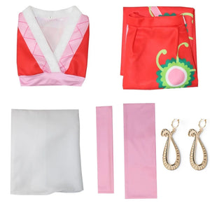 Anime Boa Hancock Cosplay Costumes Sexy Empire Red Kimono Dress Uniform Boa Hancock Earrings Halloween Costumes for Women Men - Bear Hugs