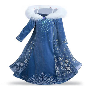 Children Snow Queen Princess Dress Winter Girl Elsa Costume Carnival Birthday Holiday Party Dress Kids New Outfit Clothes - Bear Hugs