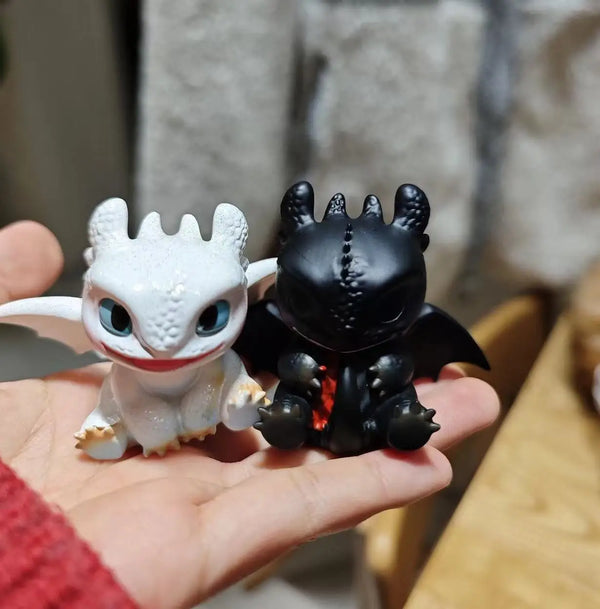 Cute Black & White Dragon Figurines Black Box - Bear Hugs