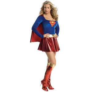 Superwoman Dress Cosplay Costumes Super Girls Dress Shoe Covers Suit Superhero Woman Super Hero Kids Halloween Costume - Bear Hugs