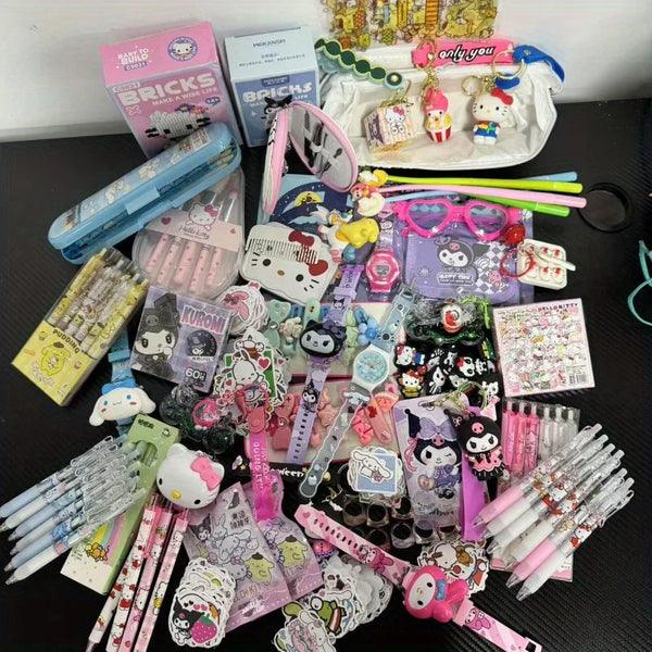 10-50pcs Sanrio random mysterious decompression toy bag Hello Kitty Kuromi 300 different styles of dolls, ornaments - Bear Hugs