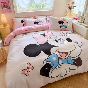 DZNY Bedding Set Cartoon Anime Children Bedroom Quilt Cover Boy Girl Bedclothes Single Double King Mickeys Duvet Cover Gift - Bear Hugs
