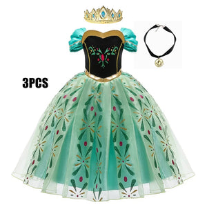 Full Printing Kids Cosplay Anna Princess Costume Fancy Birthday Carnival Party Prom Dress Toddler Role Play Clothing Outfits - Bear Hugs