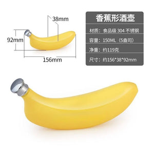 5Oz Banana Shaped 304 Stainless Steel Cup Outdoor Flask Stainless Steel Flask, Flask Portable Liquor Board Mini Water Glasses - Bear Hugs