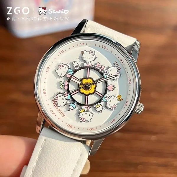 Sanrio Hello Kitty Rotating Glow in The Dark Watch for Women Teen Girls Students Best Friends Birthday Gift Cartoon Cute - Bear Hugs