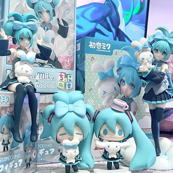Hatsune Miku X Cinnamoroll Figure Anime Peripheral Collectible Models Decorative Decorations Children Kawaii Gift - Bear Hugs