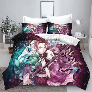 Demon Slayer: Kimetsu no Yaiba kamado Nezuko Anime 100% Polyester Bedding Set Duvet Cover Set Printed Cartoon Home Decor - Bear Hugs