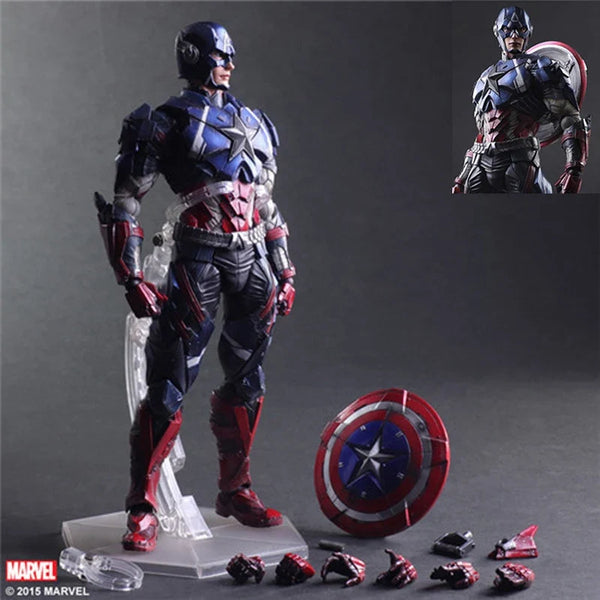 Play Arts Captain America Action Figure Movable Marvel Collection Avengers Model Toys - Bear Hugs