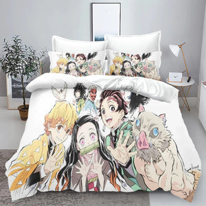 Demon Slayer: Kimetsu no Yaiba kamado Nezuko Anime 100% Polyester Bedding Set Duvet Cover Set Printed Cartoon Home Decor - Bear Hugs