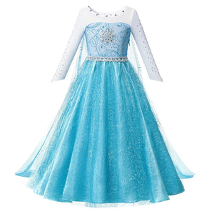 Girls Snow Queen Kids Costumes Girls Carnival Party Prom Gown Elsa Robe-Playing Children Clothing Princess Dress Birthday Dress - Bear Hugs