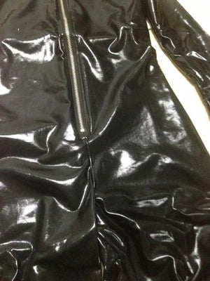 Slim Wetlook Faux Leather Jumpsuit with Cat Mask Cosplay Costumes Halloween Zentai Bodysuit Ladys Women Catsuit - Bear Hugs