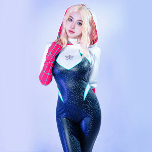 Spiderman Across Spider Verse Gwen Stacy Cosplay Costume PU One-piece Suit Tight and Elastic De Batterie Spiderman Women - Bear Hugs