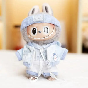 Handmade Labubu Baby Blue Cosy Outfit with Accessories - Bear Hugs