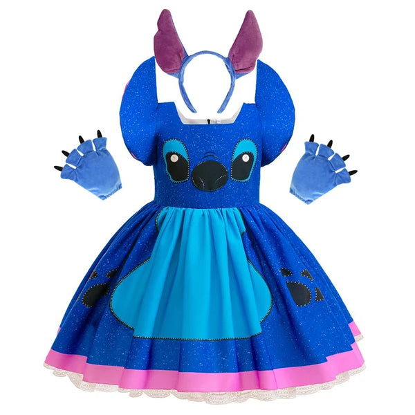 Baby Disney Movie Stitch Role Playing Costume Sets Cartoon Cute Princess Dress Stage Performance Purim Carnival Kids Dress - Bear Hugs