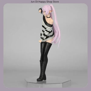 18.5cm Anime Collectible Figure - Frieren Beyond Journey'S End Casual Striped Outfit Victory Pose Pvc Model Statue Desktop Gift - Bear Hugs