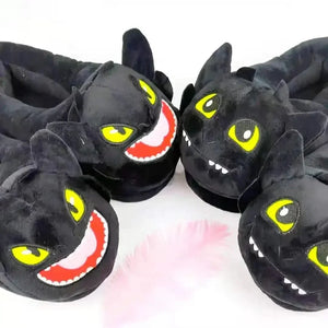 Dragon Duo Indoor Plush Slippers