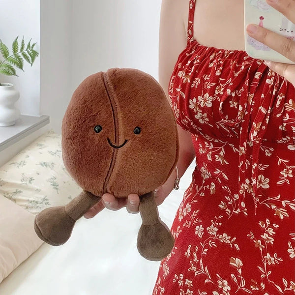 JC Simulated Coffee Bean Plushies Soft Doll Brown Coffee Food With Foot Adorably Plush Toy Home Decor Xmas Gifts Girl - Bear Hugs