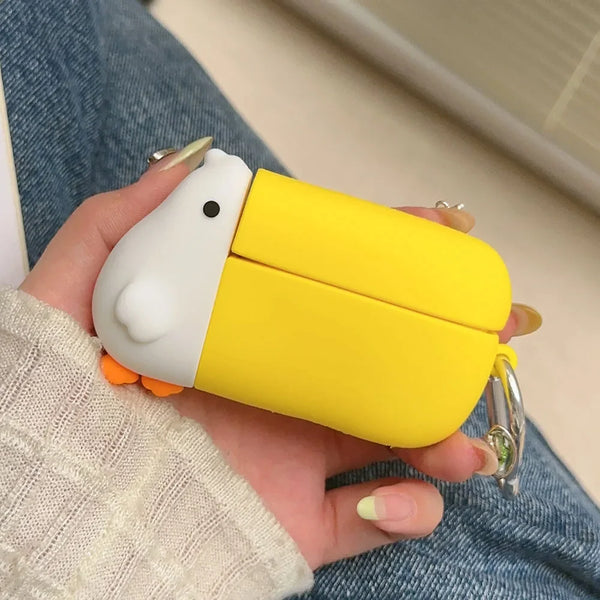Funny Cartoon Big Mouth Bird Case For Apple AirPods 4 Pro 2 1 3 Soft Silicone Wireless Bluetooth Earphone Protective Cover Hook - Bear Hugs