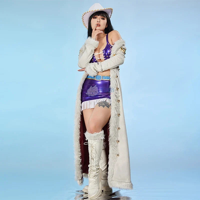 Anime Nico Robin Miss Allsunday Cosplay Costumes Women Sexy Leather Dress Coat Hat Suit Halloween Carnival Stage Perform Clothes - Bear Hugs