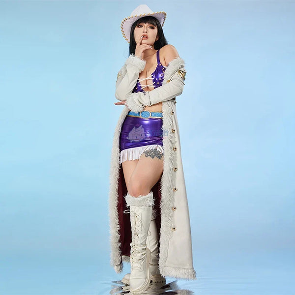 Anime Nico Robin Miss Allsunday Cosplay Costumes Women Sexy Leather Dress Coat Hat Suit Halloween Carnival Stage Perform Clothes - Bear Hugs