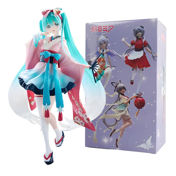 Hatsune Miku Desktop Cute Action Figure 18cm Neko T-Shirt Ver. Anime Figurine Kawaii Girl Model Toy Gift - Bear Hugs