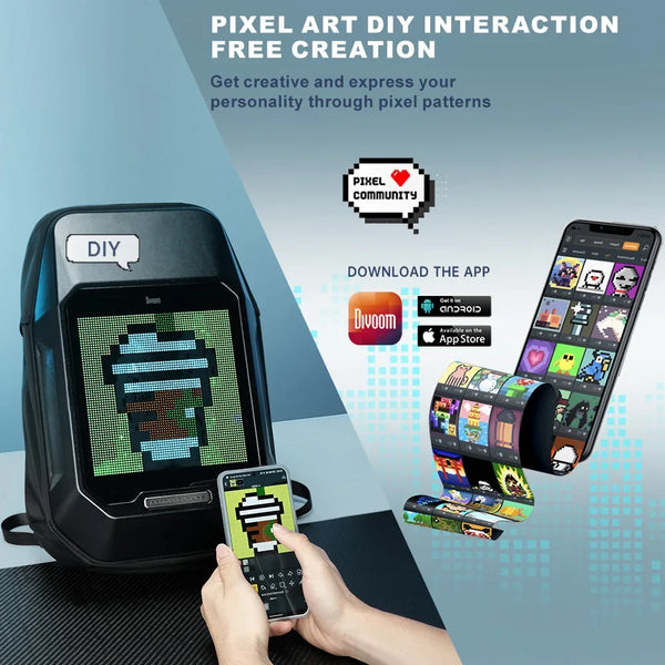 Divoom Cyberbag Smart LED Display Backpack - Bear Hugs