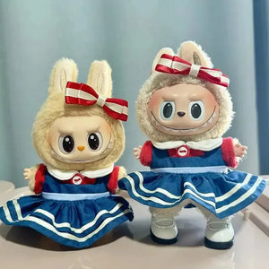 Handmade Labubu Blue Red Sailor Moon Outfit with Accessories - Bear Hugs