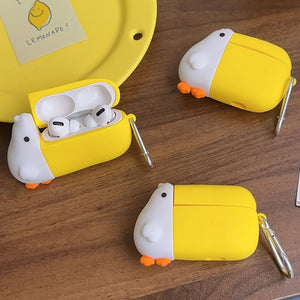Funny Cartoon Big Mouth Bird Case For Apple AirPods 4 Pro 2 1 3 Soft Silicone Wireless Bluetooth Earphone Protective Cover Hook - Bear Hugs