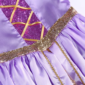 Girls Disney Rapunzel Dress Kids Tangled Disguise Carnival Girl Princess Costume Birthday Party Gown Outfit Clothes 2-10 Years - Bear Hugs