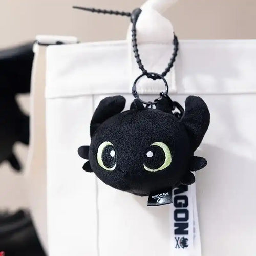Shadowy Scales Night Furry Dragon Keychain