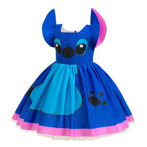 Baby Disney Movie Stitch Role Playing Costume Sets Cartoon Cute Princess Dress Stage Performance Purim Carnival Kids Dress - Bear Hugs