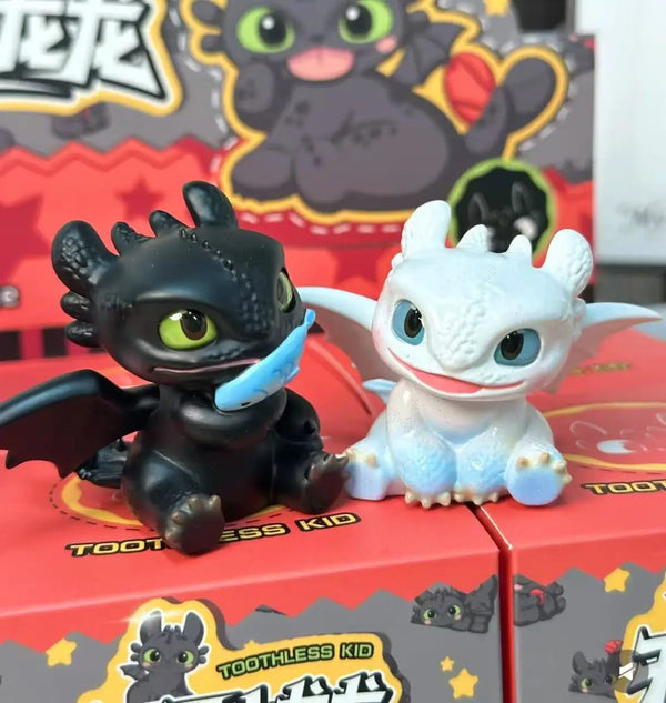Cute Black & White Dragon Figurines Black Box - Bear Hugs