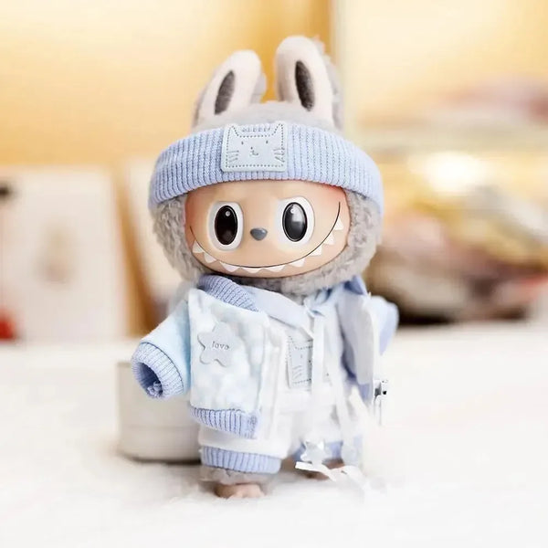 Handmade Labubu Baby Blue Cosy Outfit with Accessories - Bear Hugs