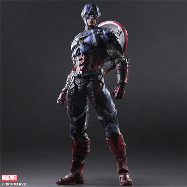 Play Arts Captain America Action Figure Movable Marvel Collection Avengers Model Toys - Bear Hugs