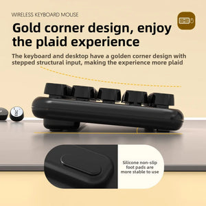 Ergonomic 2.4G Wireless Keyboard Mouse Combo 65 Keys Gradient Color - Bear Hugs
