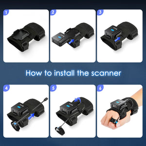 Eyoyo 2D Bluetooth Barcode Scanner Left&Right Hand Glove Wearable Scanner Patable 1D QR Finger Bar Code Reader Wireless Device - Bear Hugs